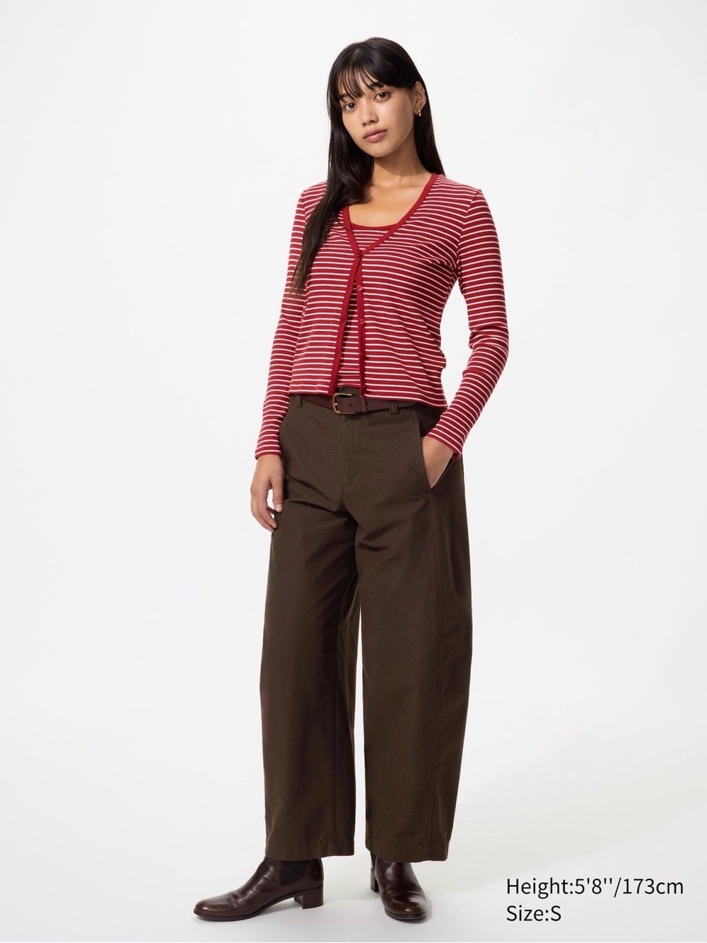 UNIQLO Jersey Barrel Pants Dark Brown Size Large NWT